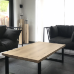 Salontafel in massieve eik U poten