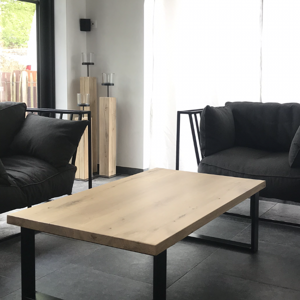 Salontafel in massieve eik U poten