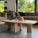 Salontafel Japandi deens ovaal eiken