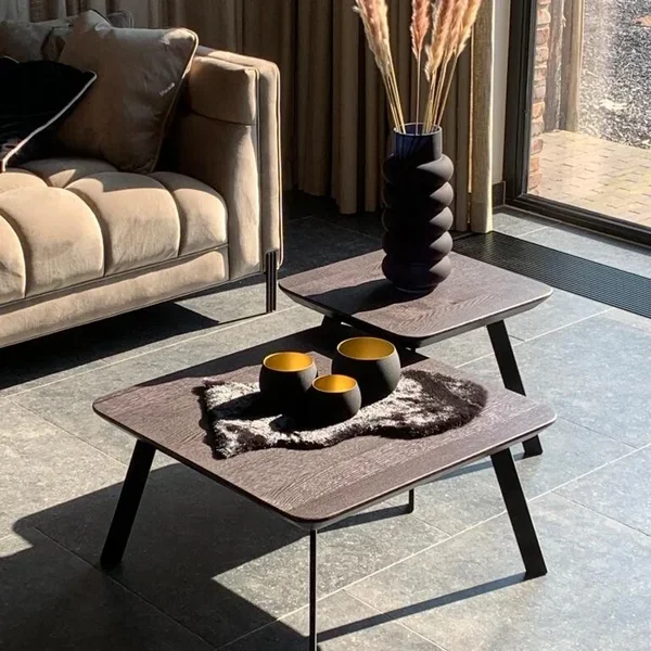 Salontafel set globo vierkant charcoal