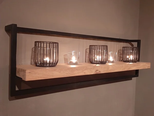 Wandplank in rustieke eik