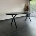 Eettafel in massieve eik ovaal Oxford Black