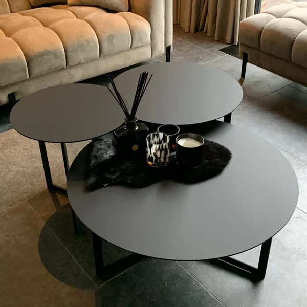 Salontafels set 3 stuks Fenix hpl nero ingo
